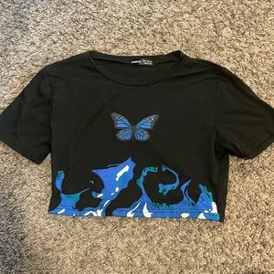 butterfly flame crop top